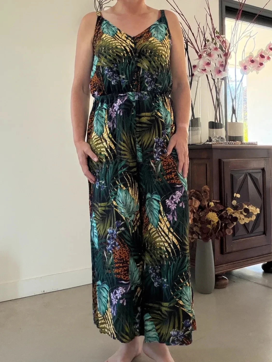 Combinaison Bréal T40 imprimé tropical viscose fluide